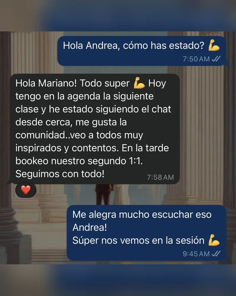 Mensaje de un estudiante por WhatsApp
